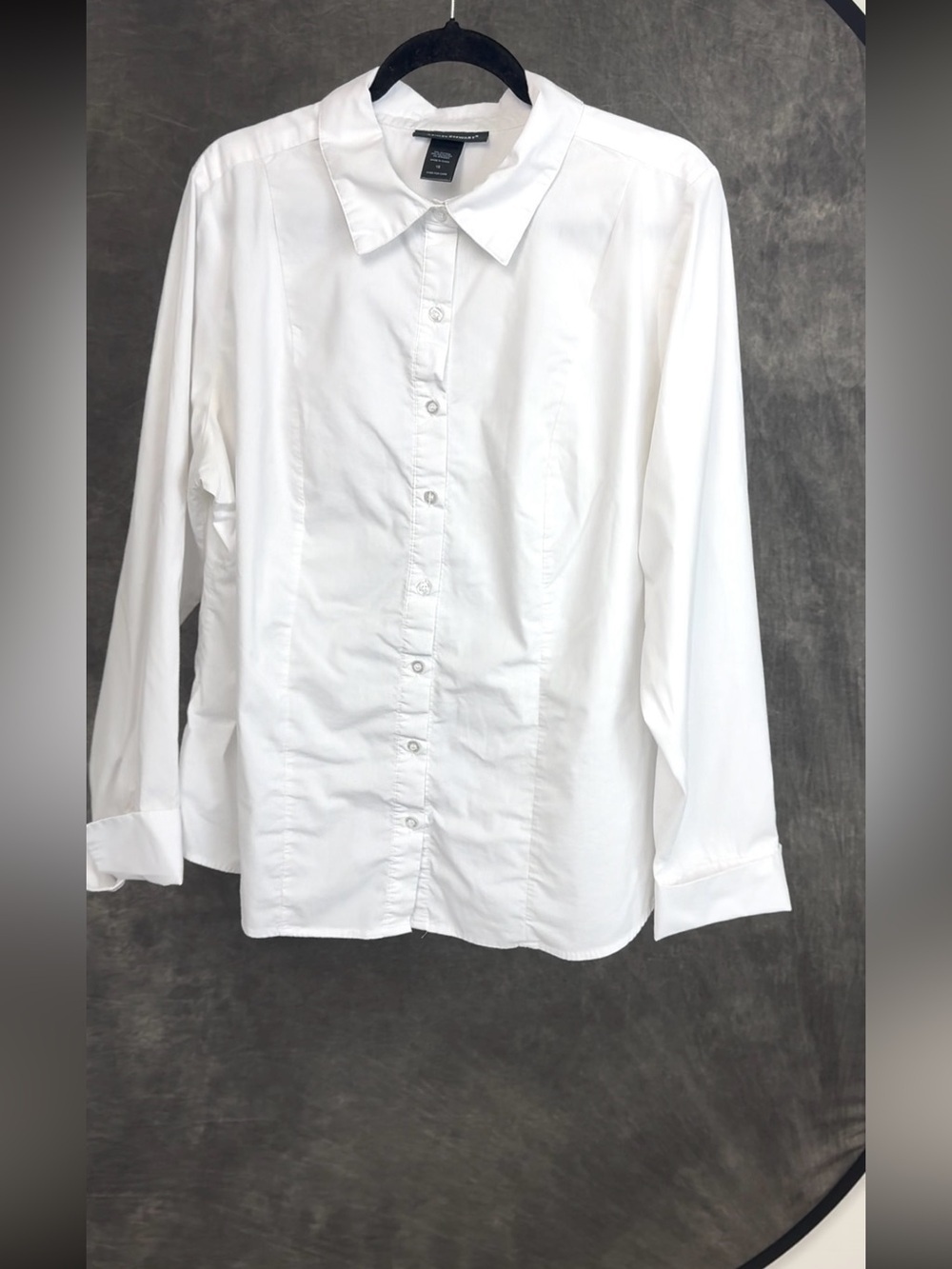 Ashley Stewart White Button Down Shirt 16 | Stretch Cuffed Classic Blouse